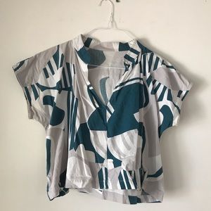Ilana kohn cropped printed blouse M